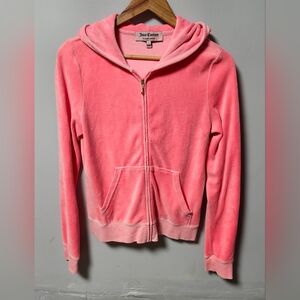 Juicy Couture Pink Velour Juicy Loves New York Hoodie L